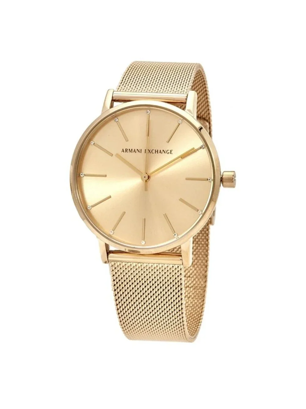 NWT Armani Exchange Quartz Gold Dial Ladies Watch